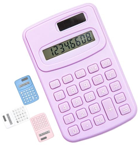 Senshuomy Taschenrechner, Mini-Taschenrechner, kompakter Silikon-Schlüsselrechner – leiser Betrieb, ultradünnes Design mit austauschbarer Batterie – ideal für Büro, Schule, Zuhause (lila)