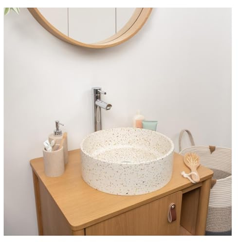 MOB-IN Vasque à poser ronde en terrazzo 36cm