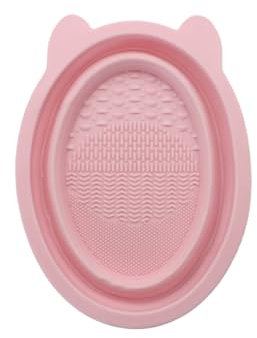 ALLY-MAGIC Makeup Brush Cleaning Mat, Foldable Silicone Brush Cleaner Pad Mat Cosmetic Cleaning Tool for Makeup Brushes, Sponges, and Powder Puffs Y4HZQJD