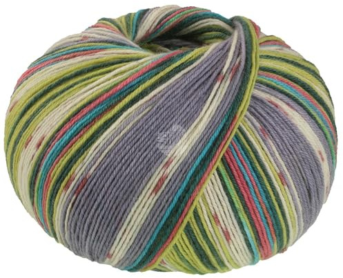 MEILENWEIT 100g Seta Giappone 3382 - Türkisgrün/Ecru/Limette/Blaugrau/Altrosa/Tannengrün