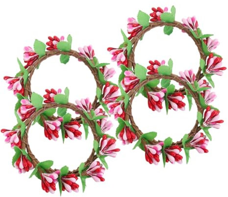 Luxshiny 4pezzi Ghirlande Candele Per Candele Nuziali Ghirlande Pasquali Portacandele Boho Decorativi Decorazione Da Tavola Per Matrimonio Pasqua Natale