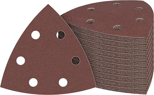 Bosch PRO F460 Schleifblatt Set, 50-tlg., Starter Pack | für Farbe auf Holz, Hartholz, Ø 93x93 mm, Professional Zubehör Multifunktionswerkzeug, Deltaschleifer