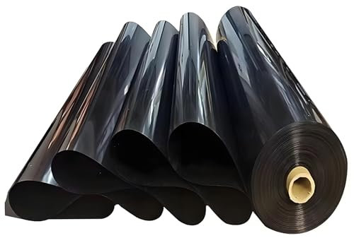 Rivestimento rinforzato per laghetto, da 1,2 x 2,1 m a 9,1 x 12,2 m, 0,12 mm, resistente ai raggi UV e agli strappi, pellicola HDPE per esterni, anatre, giardino, aiuole rialzate e paesaggi acquatici