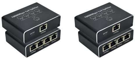 XUJIAN 2X Switch Ethernet Gigabit 5 Ports avec Câble d'alimentation USB, Répartiteur Ethernet 1000 Mbps 1 à 4 Sorties, pour Cat 5/5E/6/7/8