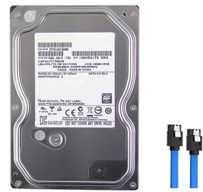 JXCHSWOU Computadora de Escritorio de 500 GB, Disco Duro mecánico Interno de 3,5, SATA3 3-6 GB/s, HDD, caché de 32 MB, búfer de 500 GB y 7200 RPM.