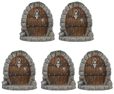 Milisten 5 Decorazioni in Resina per Porte da Giardino, Cancelletto in Miniatura Color Caffè, Micro Ornamento Paesaggistico per Vasi da Piante, Decorazioni per La Casa