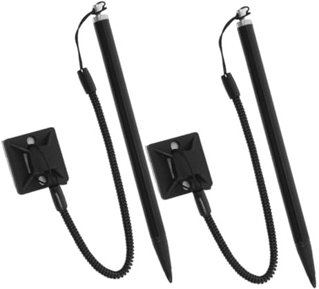 Operitacx Resistive Stylus Pen Set for Touch Screens with Spring Lanyard and Holder, 7.0mm Pressure Sensitive Writing Pen for Tablets and Phones, 2pcs