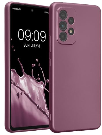 kwmobile Handyhülle für Samsung Galaxy A53 5G Hülle - weiche Silikon Case metallisch schimmernd - Schutzhülle Cover - Metallic Lavendel
