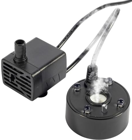 Generador de niebla ultrasónica, Generador de niebla para acuarios | Mist Fogger Pond Mister Máquina de | Fogger ultrasónico para estanque, nebulizador de con luces LED, máquina de niebl