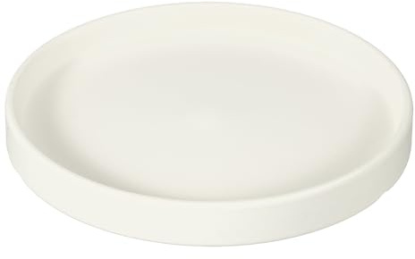 YELARXI Sottovaso rotondo in ceramica da 17 cm, per piante e fiori, adatto per esterni, interni, giardino, piantare, acqua, fiori, caffè, beige