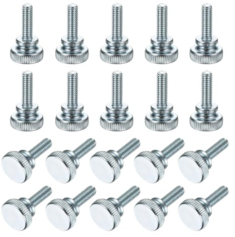 PATIKIL Tornillos De Mano Estriados M4 X 12mm 20 Piezas Tornillos Métricos Con Cabeza Estriada Y Empuñadura De Hombro Para Fijación De Montajes De TV Y Monitor