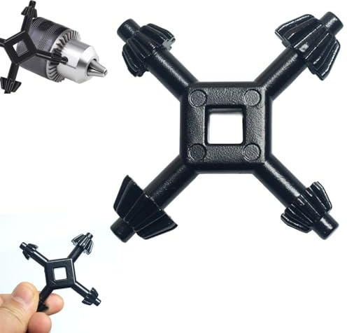 1pc 4 Way Drill Chuck Key Universal Cross Key Wrench for Drill Press Chuck Keys for Drill Replacement Tool