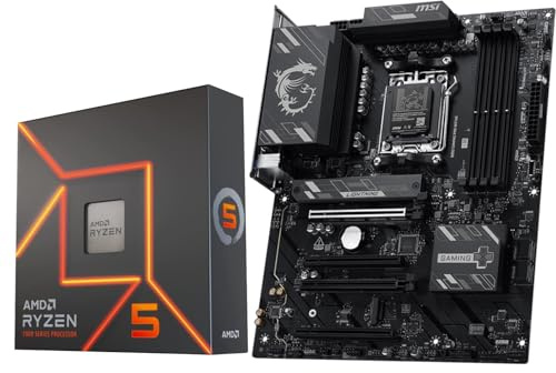 MICRO CENTER AMD Ryzen 5 7600X CPU Prozessor mit MSI B850 Gaming PRO WIFI6E Motherboard (ATX, AM5, DDR5, M.2 Gen5, Wi-Fi 6E)