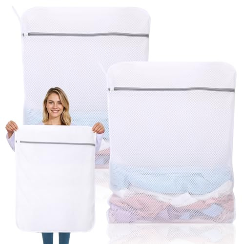 Dntorx 2 Pack XX-Large Mesh Laundry Bags for Delicates, 24 x 32 Inches