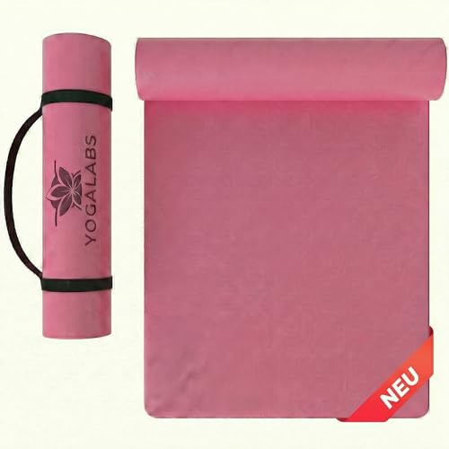 YOGALABS® - Premium Yoga-Matte aus hautfreundlichem ECO TPE-Material 185 x 60 x 0,6cm (groß) - Boho Style Gymnastik- & Pilates-Matte rutschfest, 100% nachhaltig, schadstofffrei