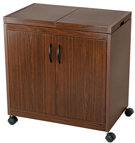 Teknix TK2HOSTM Electric Hostess Trolley – Heated Food Warming Trolley with Sliding Lid & Glass Dishes in Mahogany