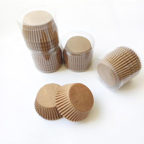 Lot de 400 caissettes en papier sulfurisé pour cupcakes, muffins, couleur naturelle, pour fête, mariage, anniversaire