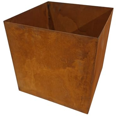 Bornhöft Pflanzkübel Metall Edelrost 25x25x25 cm – Rost Pflanzgefäß für Garten, Terrasse & Balkon – Moderner Blumentopf in Edelrost Optik – Wetterfester Pflanztopf