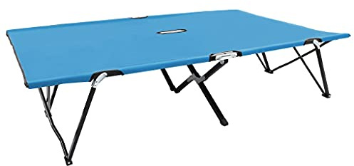 NIVVHOH Klappbare Doppelliege & Liegestuhl Blau Stahl für Garten, Balkon (194x124x44 cm)