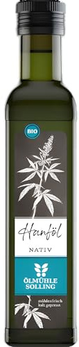 ÖLMÜHLE SOLLING - BIO Hanföl nativ | Hochwertiges kaltgepresstes Öl aus Bio-Hanfsamen. Hanföl mit mildem, nussigem Geschmack. Ideal auch zur Haut- und Haarpflege | Inhalt: 250 ml
