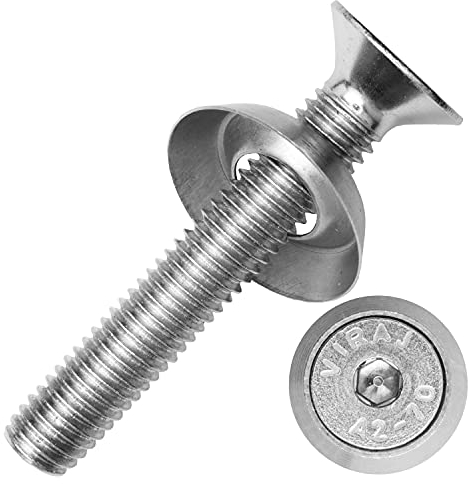 Senkkopfschrauben mit Innensechskant M10x200/200 mm und Rosetten (gestanzt) M10 aus Edelstahl A2 (5 Stück) | DIN 7991 - Senkschrauben - Unterlegscheiben von MESAROS®