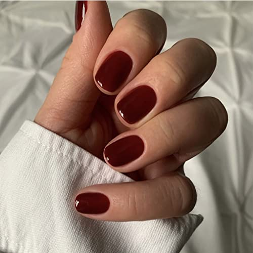 Sethexy Kurze Quadratische Nägel zum aufkleben Glänzend Reine Farbe Press on Nails 24Pcs Acryl Falsche Nägel für Frauen und Mädchen