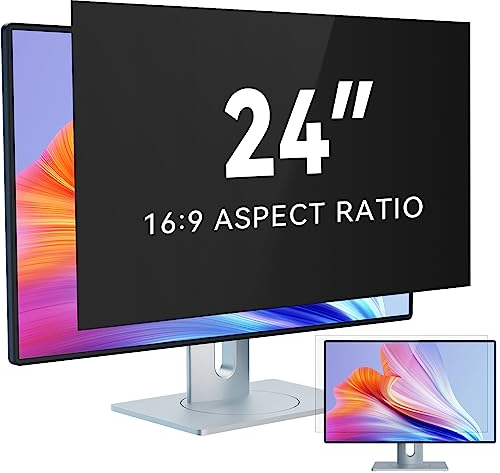 IPROKKO Film de Protection D'écran pour Ordinateur 24 Poucespour Écran 16:9, Amovible, Anti-Lumière Bleue, Anti-Éblouissement, Filtre de Confidentialité pour Hp Dell Acer Lenovo Asus 24