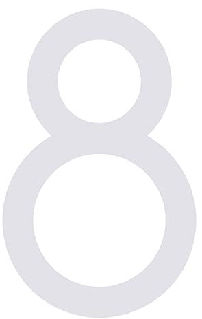 Numero civico 8 – 245 mm, design numero civico in acciaio inox bianco