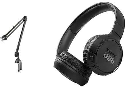 RØDE PSA1 Rundfunk-Gelenkarmstativ, Schwarz & JBL Tune 510BT – Bluetooth On-Ear Kopfhörer in Schwarz