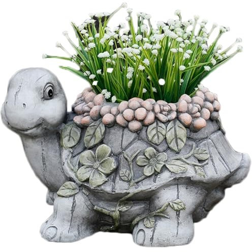 Turtle Shaped Garden Sculpture, Garden Figurines Outdoor Decor, Cute Animal Flower Pot, Personalized Garden Landscape Decoration