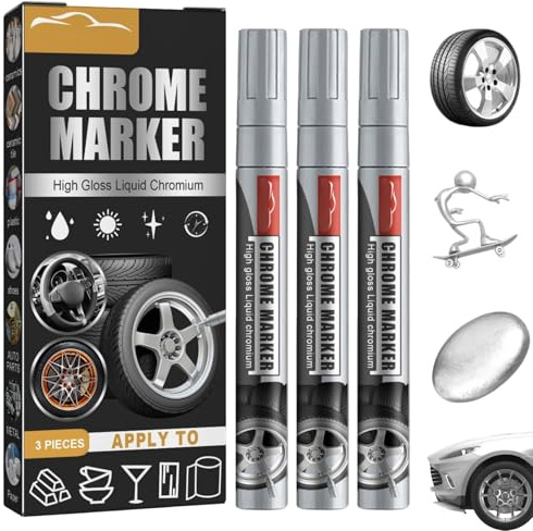 CelioddLackstift SilberAuto Ideal für Auto-Kratzer, Lackierung von Reifen, Dächer, Türen und Stoßstangen, Schnelle und einfache Reparaturlösung