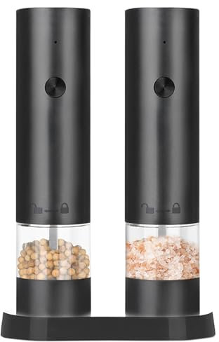 Salt Grinder - Moulin à poivre | Broyeur de poivre électrique | Salt-shakers automatiques | Broyeur de poivre rechargeable avec lumière LED | Crusheur de sel | de chili en sel en croûte en croût