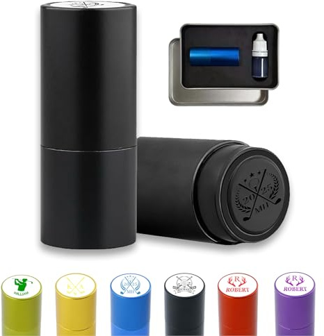 PAOUPY GolfbäLle Personalisiert,Selbstfärbender Marker/Individueller Golfballstempel mit Logo, wiederverwendbarer, wasserfester Golfstempel, personalisiertes Geschenk für Männer, Freund oder Ehemann