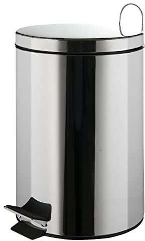 Home4You Treteimer Abfalleimer Kosmetikeimer | Edelstahl glänzend | 12 Liter Fassungsvermögen