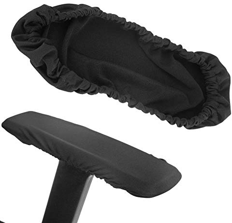 Bürostuhl-Armlehnenschoner aus Polyestergewebe, elastisch, waschbar, 2 Stück (schwarz)