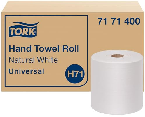 Tork Hand Towel Roll, Natural White, Universal, H71, Large, 100% Recycled, 1-Ply, White, 6 Rolls x 800 ft, 7171400