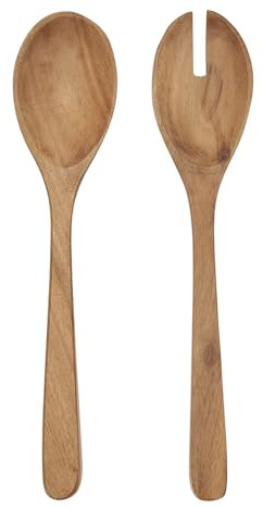 BUTLERS 2-tlg. Salatbesteck 32 cm Akazienholz - PURE KITCHEN - | Farbe Braun - Naturbelassenes Massivholz mit authentischer Maserung - Klassische Salatlöffel für harmonische Gedecke