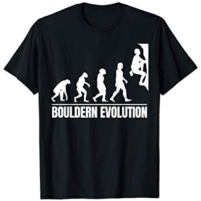 Bouldern Evolution Bergsteigen Freiklettern Klettern T-Shirt
