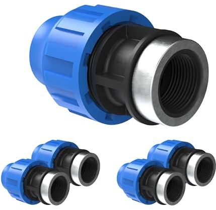 Kirchhoff Fitting Übergangsstück mit Außengewinde | 25 mm x 1 | für HDPE Rohr | 5 Stück im Set | Verschiedene Größen | DVGW geprüft | Trinkwasserqualität | Made in EU, Schwarz 984843517-5