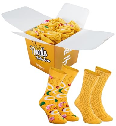 Rainbow Socks - Hombre Mujer Divertidos Calcetines Algodon Fideos Regalo 1 Par - Talla 36-40