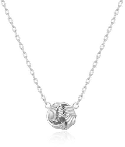 Philip Jones Collana con Nodo d'Amore Placcato in Argento