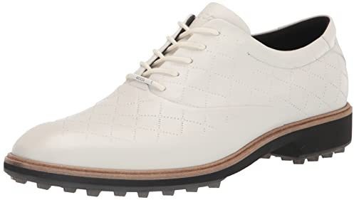 ECCO Mens M Classic Hybrid Leather Golf Shoes - White - UK 9-9.5