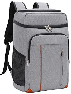 HODAGES Cooler Backpack Portable Picnic Lunch Backpack Beverage Food Thermal Cooler Bag Drink Fresh Keeping Organizer Insulated Zipper Tote Accessories (Grey)