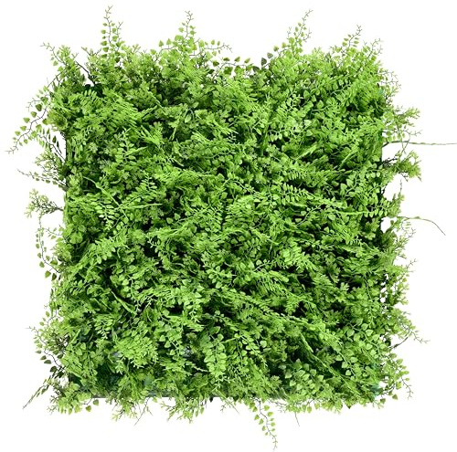 KARAT Pflanzenwand - Kunstpflanze zur Wandmontage - 50 x 50 cm - Wandgarten - Künstliche Pflanze Deko für Wand, Balkon & Garten - Fern (1 Stück = 0,25 m²)