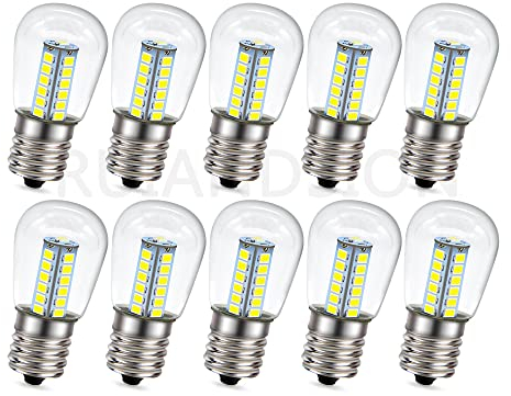 Ruiandsion E17 LED Lampadina Frigorifero 220V AC Bianco 2835 25SMD LED Bulbo Trasparente per Congelatore/Illuminazione Domestica (Confezione da 10)