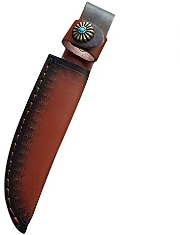 DONGKER Messerscheide Leder, Gerade Messertasche, Retro Messerhalter mit Gürtelschlaufe, passend für Klingen bis zu 5,1 Zoll, Braun