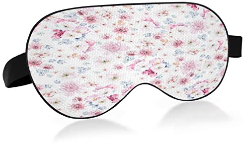 Masque de sommeil à fleurs roses pour femmes et hommes, lisse et confortable, masque pour les yeux, bandeau de nuit avec sangle réglable pour les voyages, le travail posté