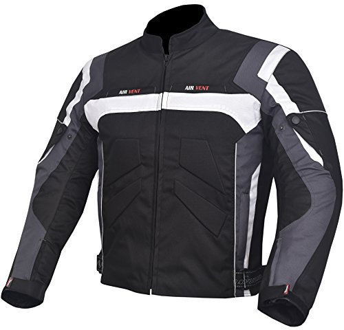 NORMAN Chaqueta de hombre para motocicleta, impermeable, textil Cordura con blindaje CE, gris, XXXXXL
