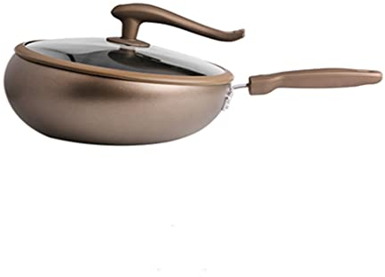 Padella antiaderente Manico singolo Forma creativa Wok Shear Pot Pan Forniture per la cucina domestica Fornello a induzione Fiamma aperta (A)