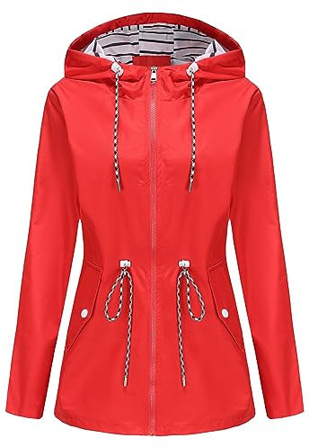 Leichte Regenjacke Damen Regenjacke Damen Leicht Regenjacke Fahrrad Mantel Damen Lang Windjacke Damen Regenmantel Damen Lang